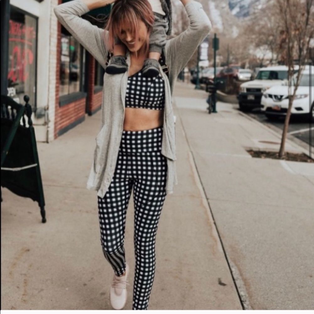 Albion fit black gingham leggings high waist